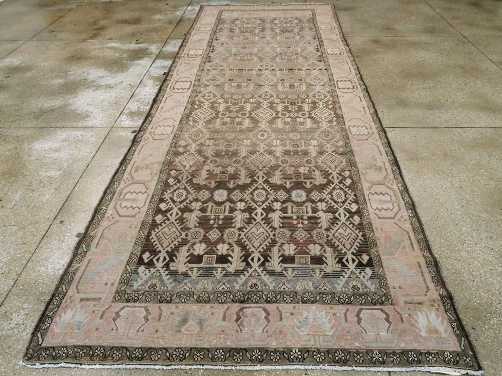 Vintage Persian Malayer Wide Gallery Runner, No.21602 - Staging