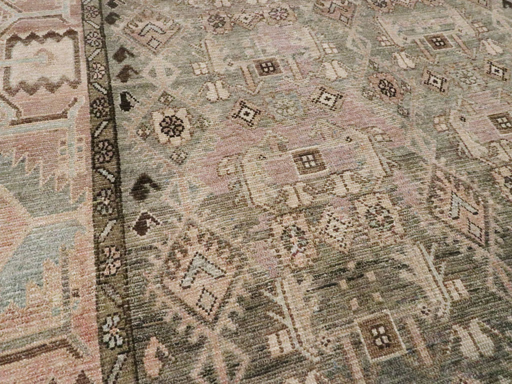 Vintage Persian Malayer Wide Gallery Runner, No.21602 - Staging