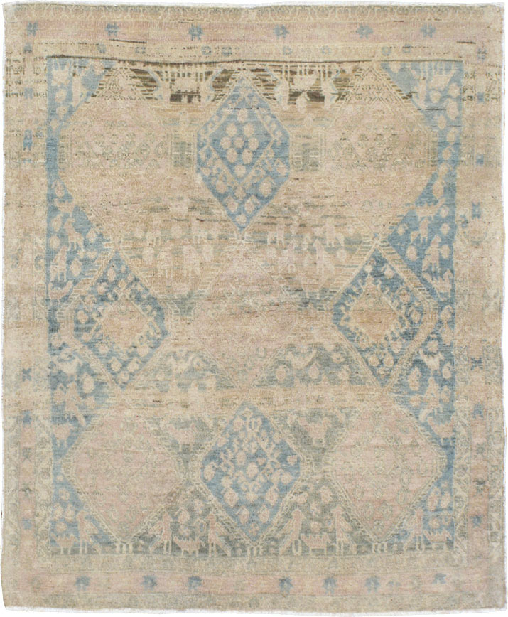 Vintage Afshar Square Rug, No.21620 - Staging
