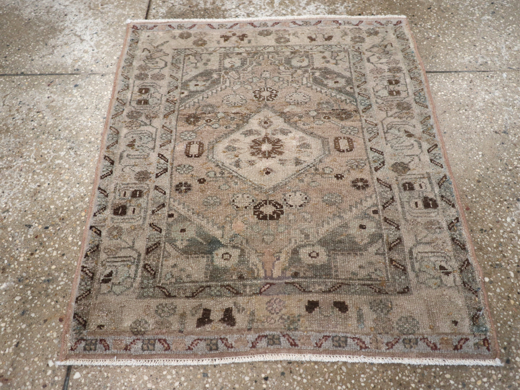 Vintage Persian Malayer Square Rug, No.21626 - Staging