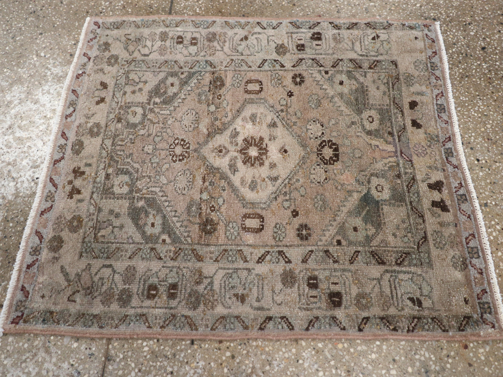Vintage Persian Malayer Square Rug, No.21626 - Staging