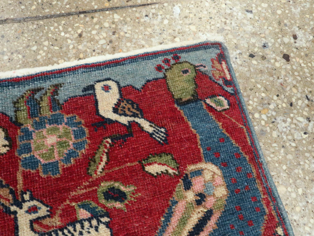 Vintage Persian Tabriz Pictorial Rug (Pair: 1 of 2), No.21643 - Staging