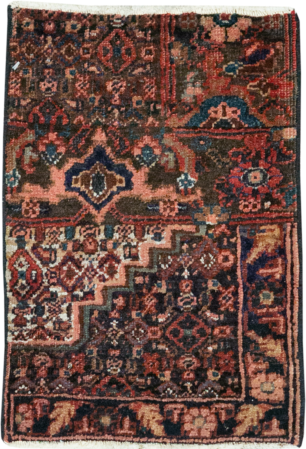 Vintage Persian Kurdish Sampler Rug, No.21644 - Staging