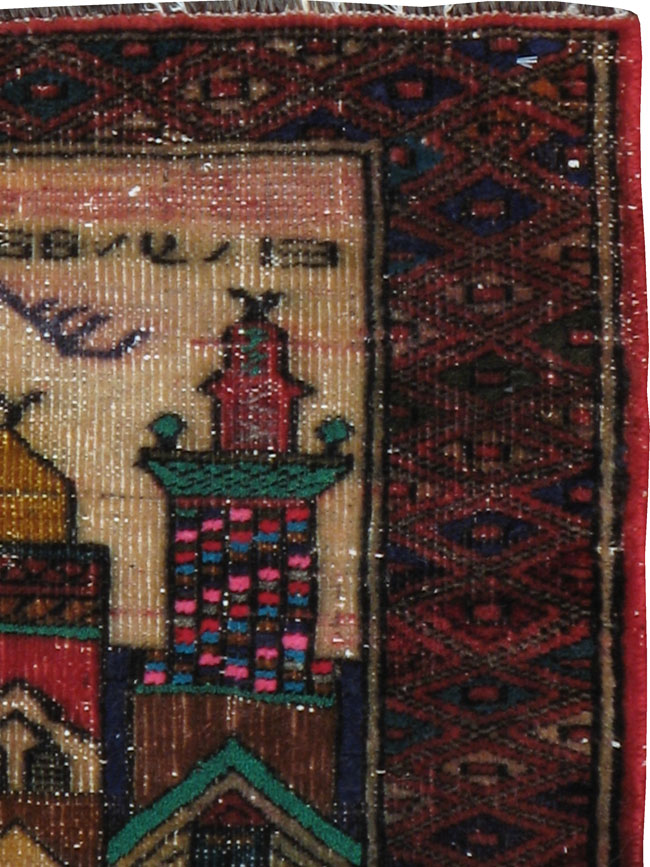 Vintage Persian Malayer Pictorial Rug, No.21669 - Staging