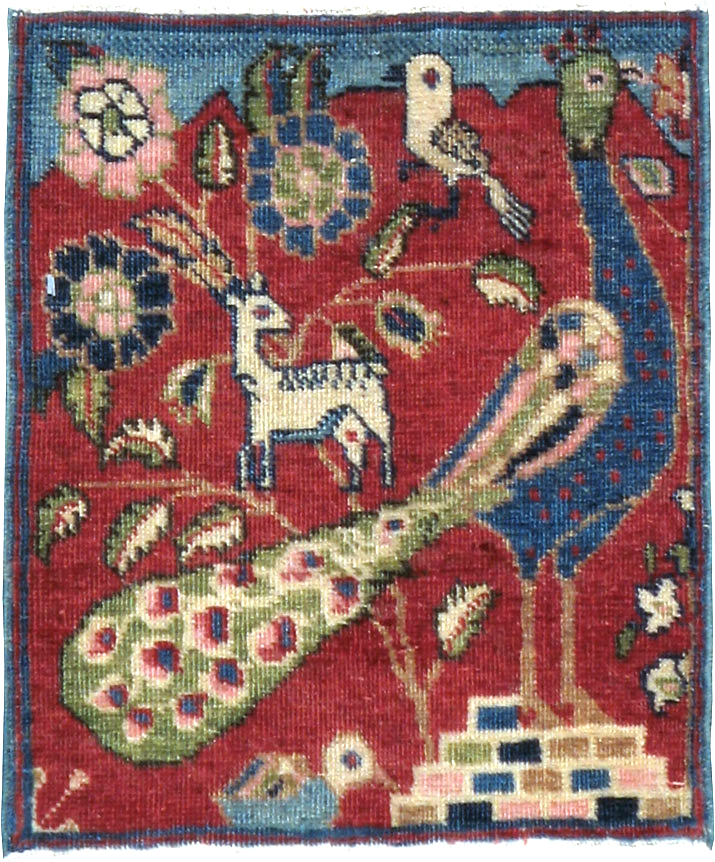 Vintage Persian Tabriz Pictorial Rug (Pair: 2 of 2), No.21679 - Staging