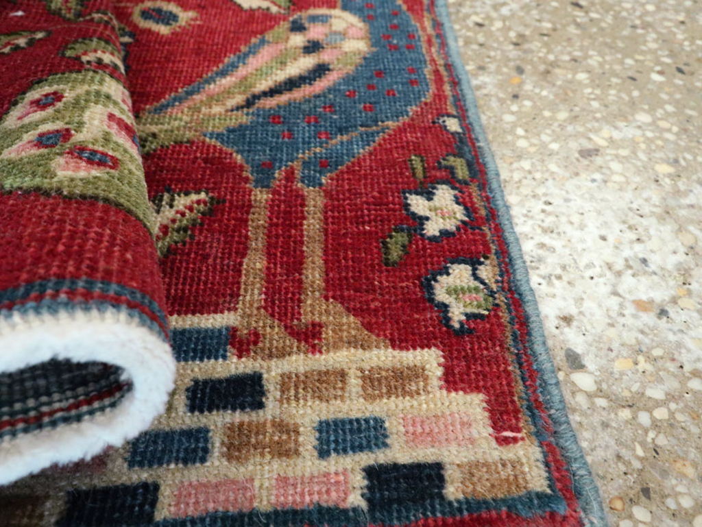 Vintage Persian Tabriz Pictorial Rug (Pair: 2 of 2), No.21679 - Staging