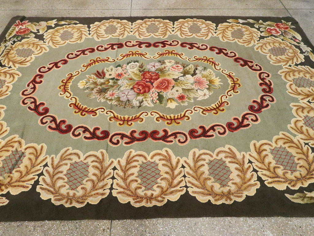 Antique American Hook Rug, No.21695 - Staging