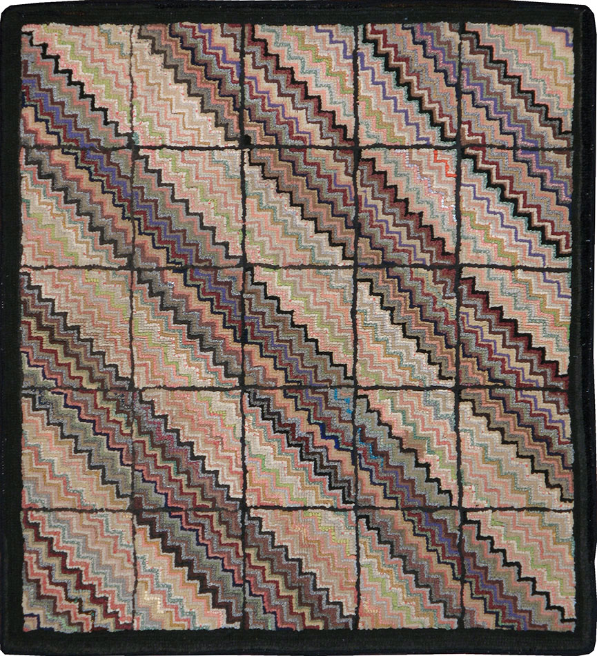 Antique American Hook Rug, No.21699 - Staging