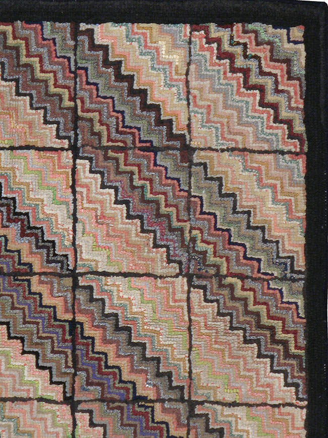 Antique American Hook Rug, No.21699 - Staging