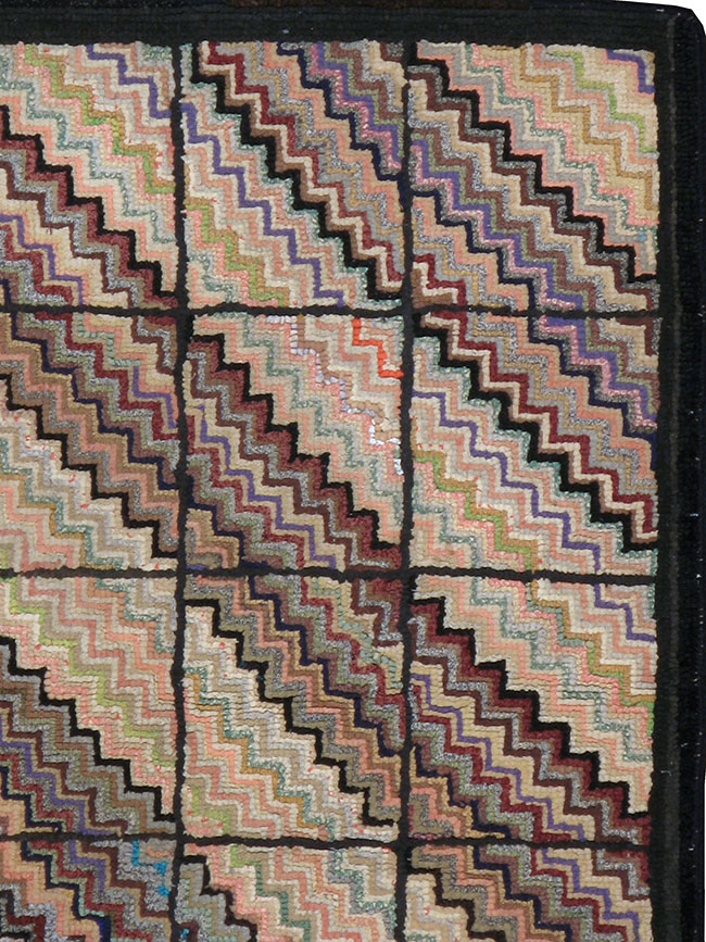 Antique American Hook Rug, No.21699 - Staging