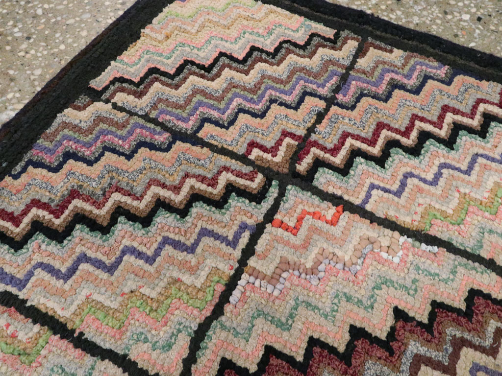 Antique American Hook Rug, No.21699 - Staging