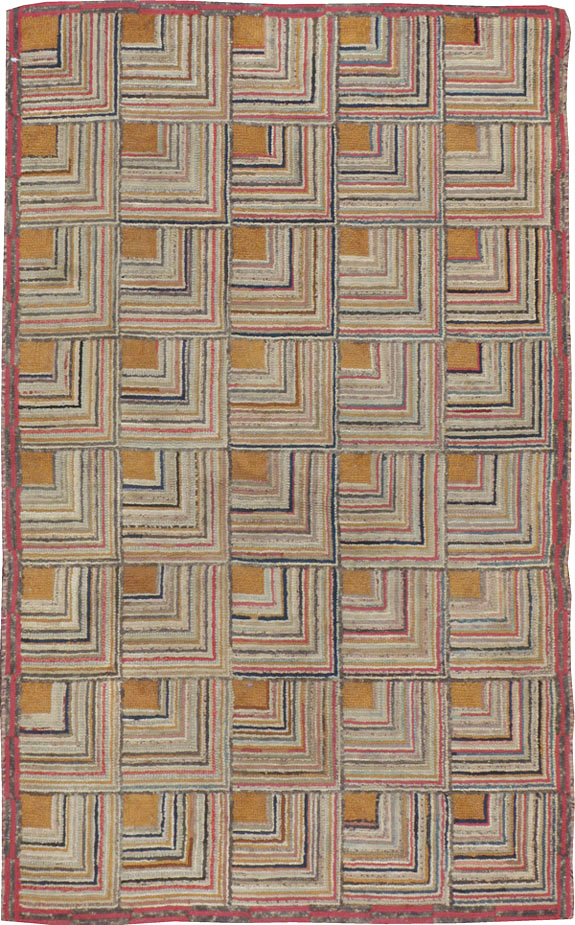 Antique American Hook Rug, No.21700 - Staging