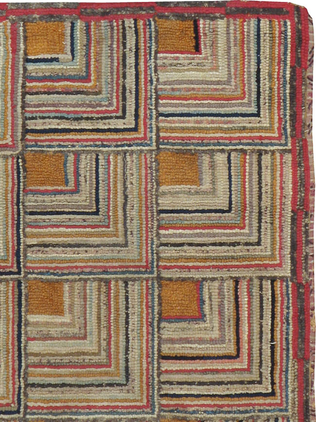 Antique American Hook Rug, No.21700 - Staging