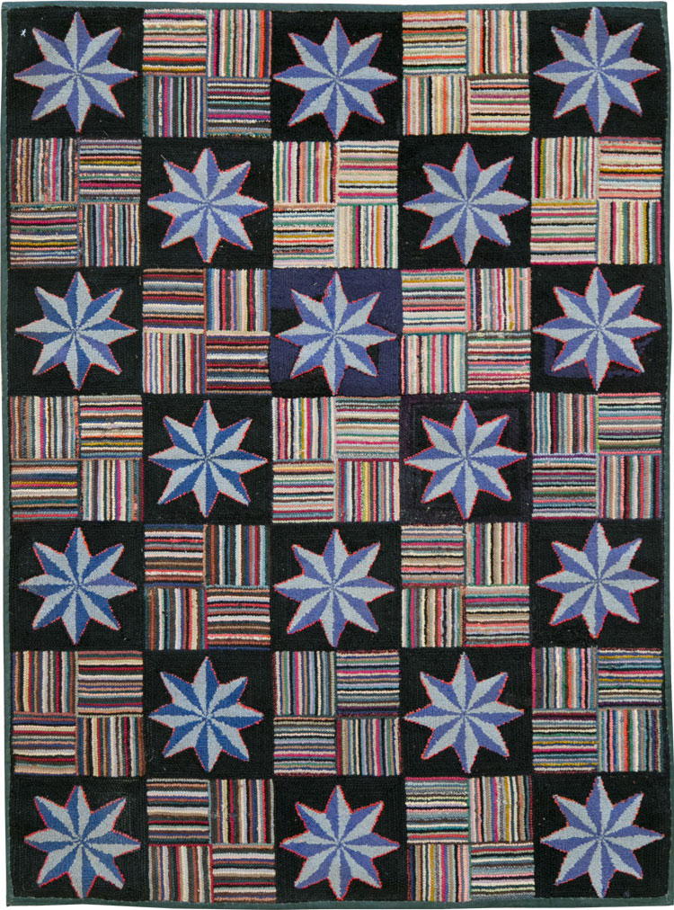 Antique American Hook Rug, No.21702 - Staging