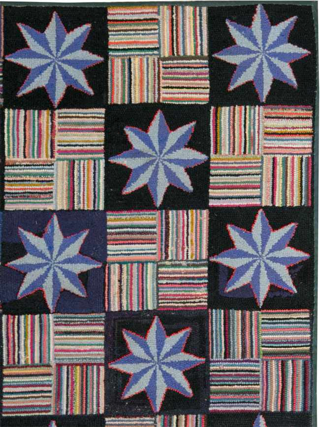 Antique American Hook Rug, No.21702 - Staging