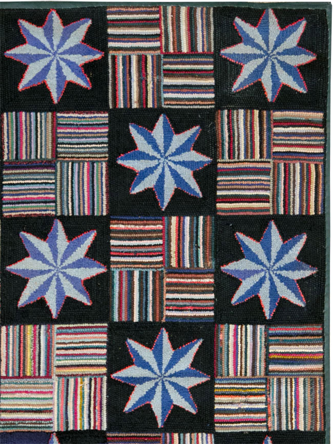 Antique American Hook Rug, No.21702 - Staging