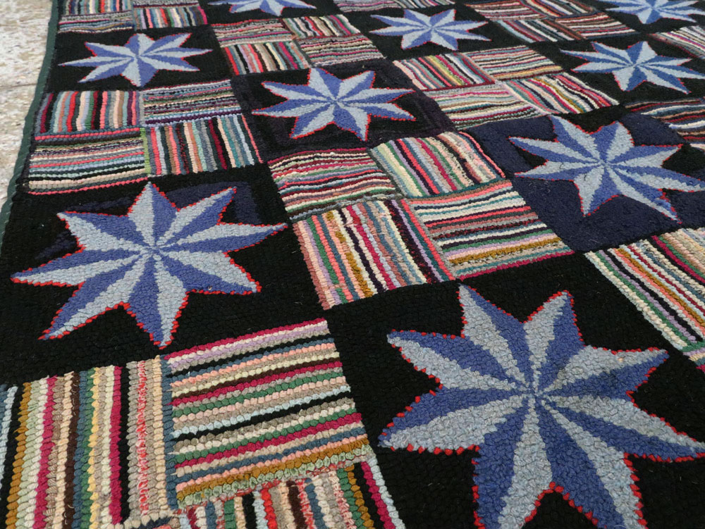 Antique American Hook Rug, No.21702 - Staging