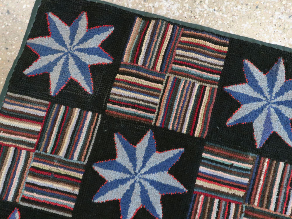Antique American Hook Rug, No.21702 - Staging