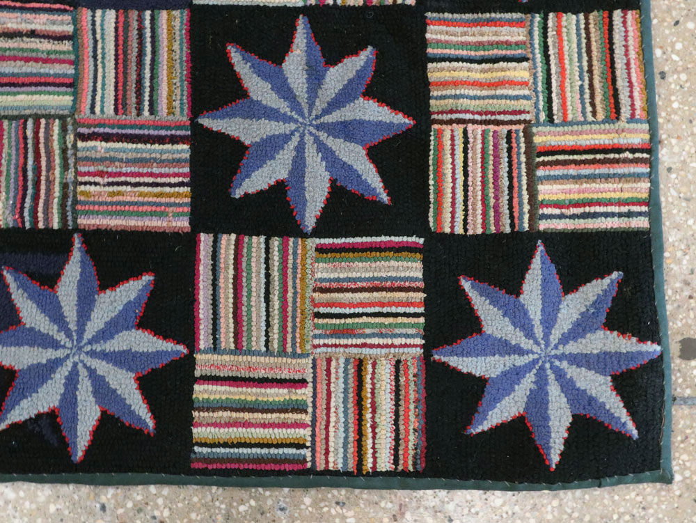 Antique American Hook Rug, No.21702 - Staging