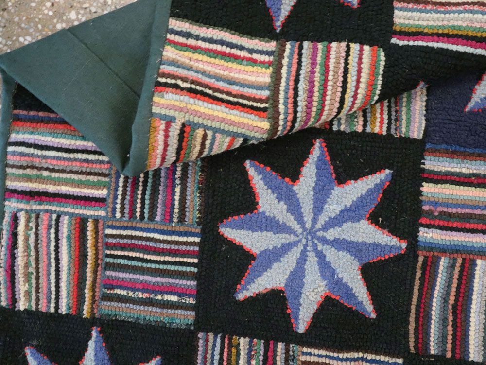 Antique American Hook Rug, No.21702 - Staging