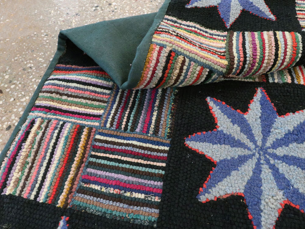 Antique American Hook Rug, No.21702 - Staging