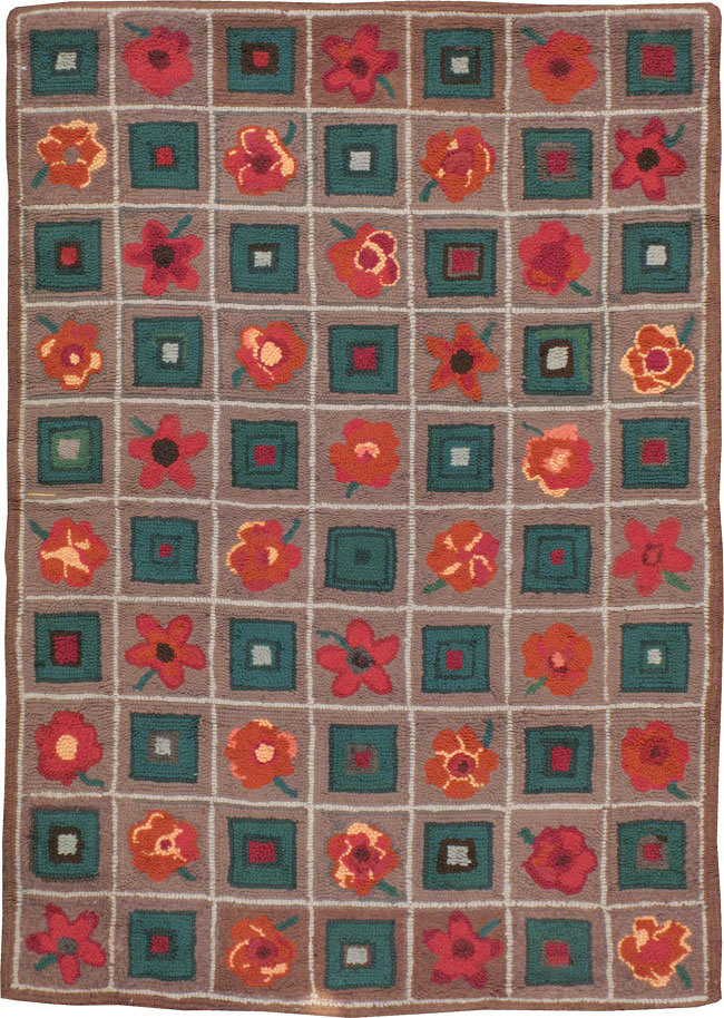 Vintage America Hook Rug, No.21707 - Staging