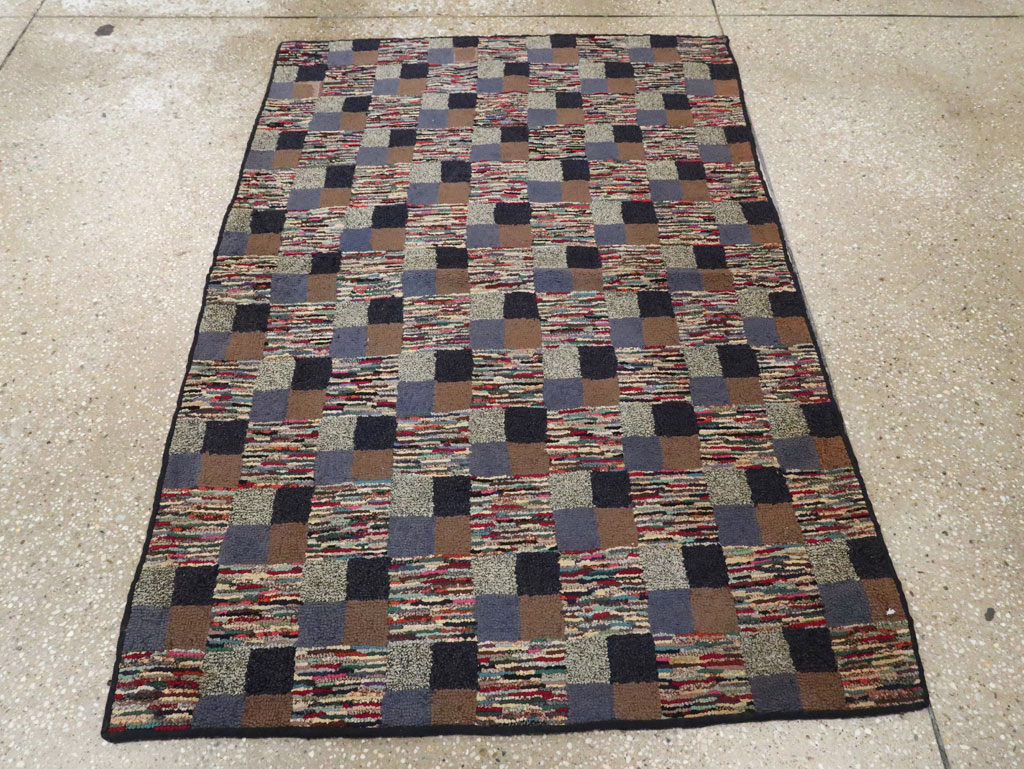 Antique American Hook Rug, No.21709 - Staging