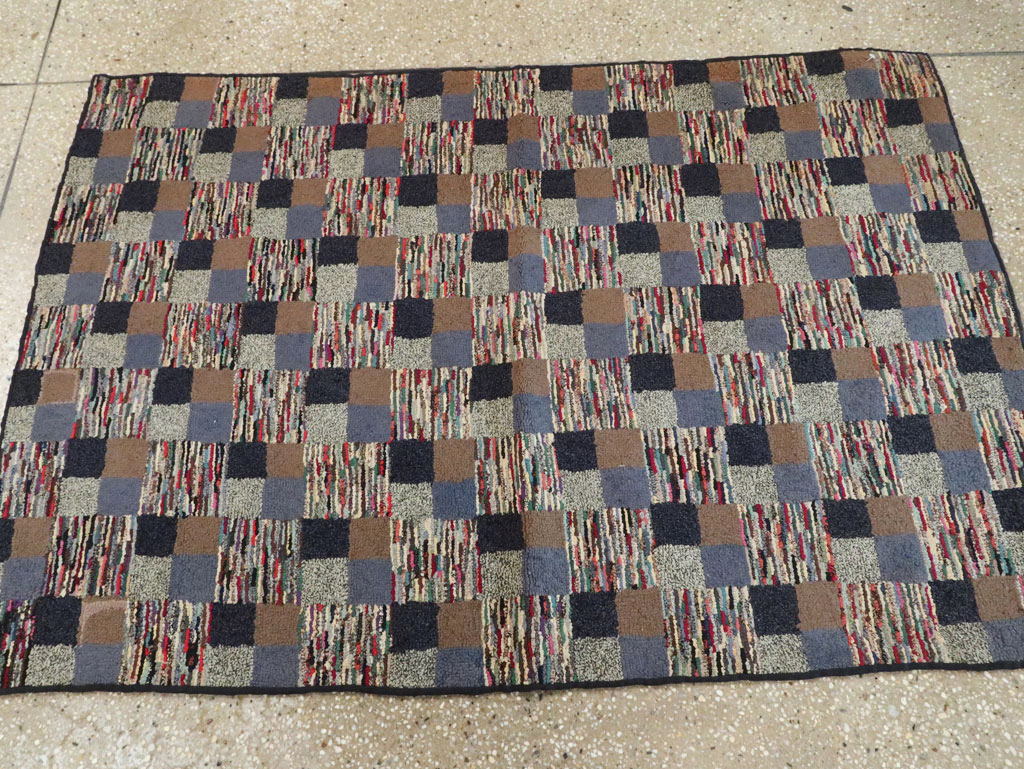 Antique American Hook Rug, No.21709 - Staging