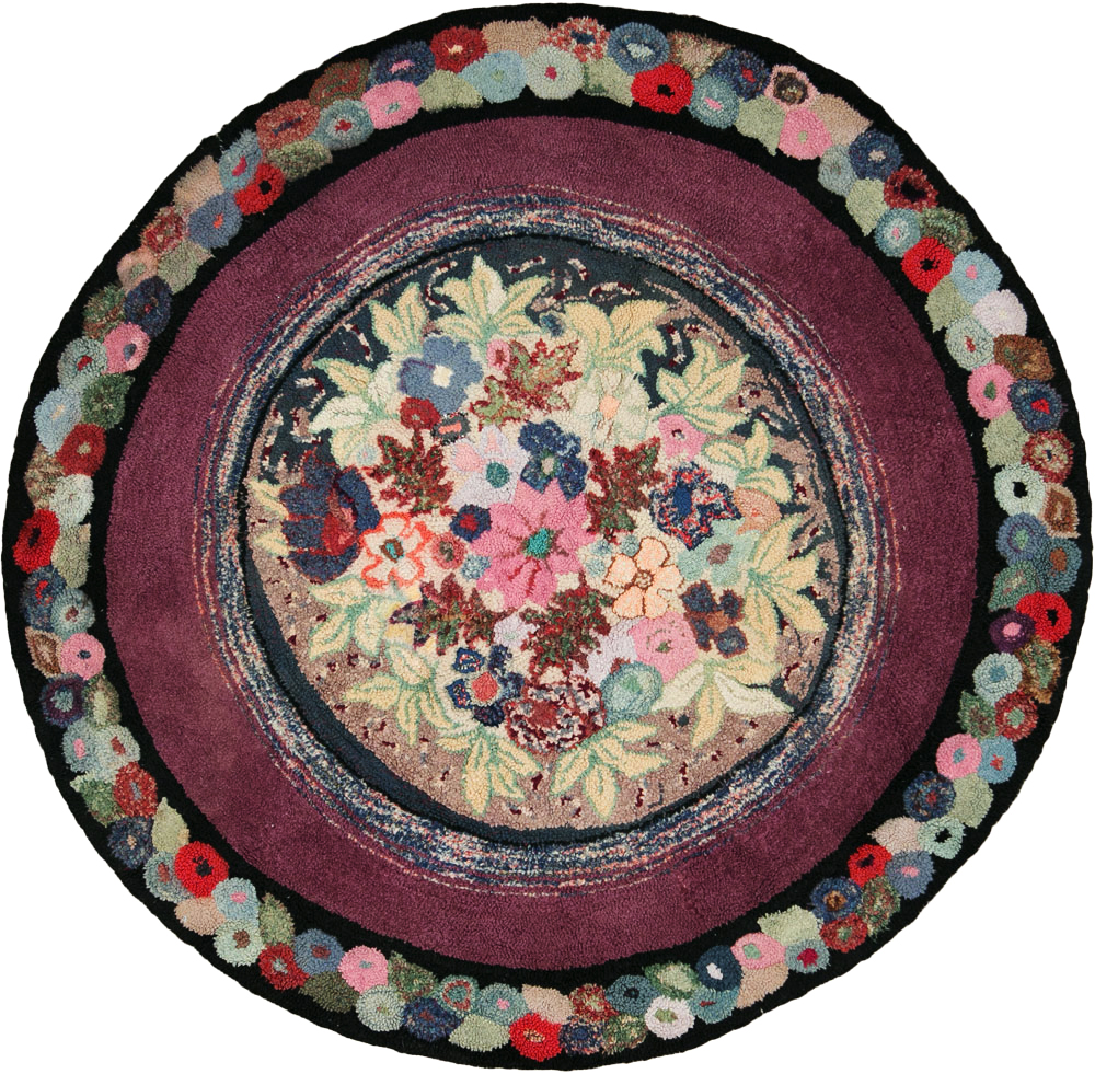 Antique American Hook Rug, No.21716 - Staging