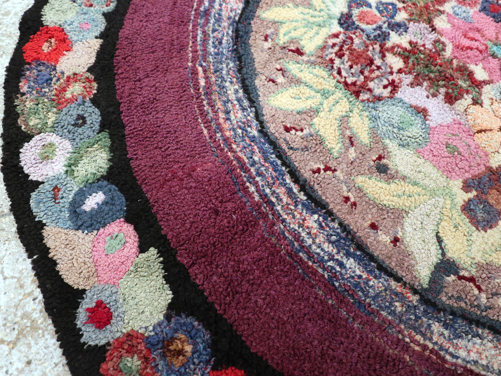 Antique American Hook Rug, No.21716 - Staging