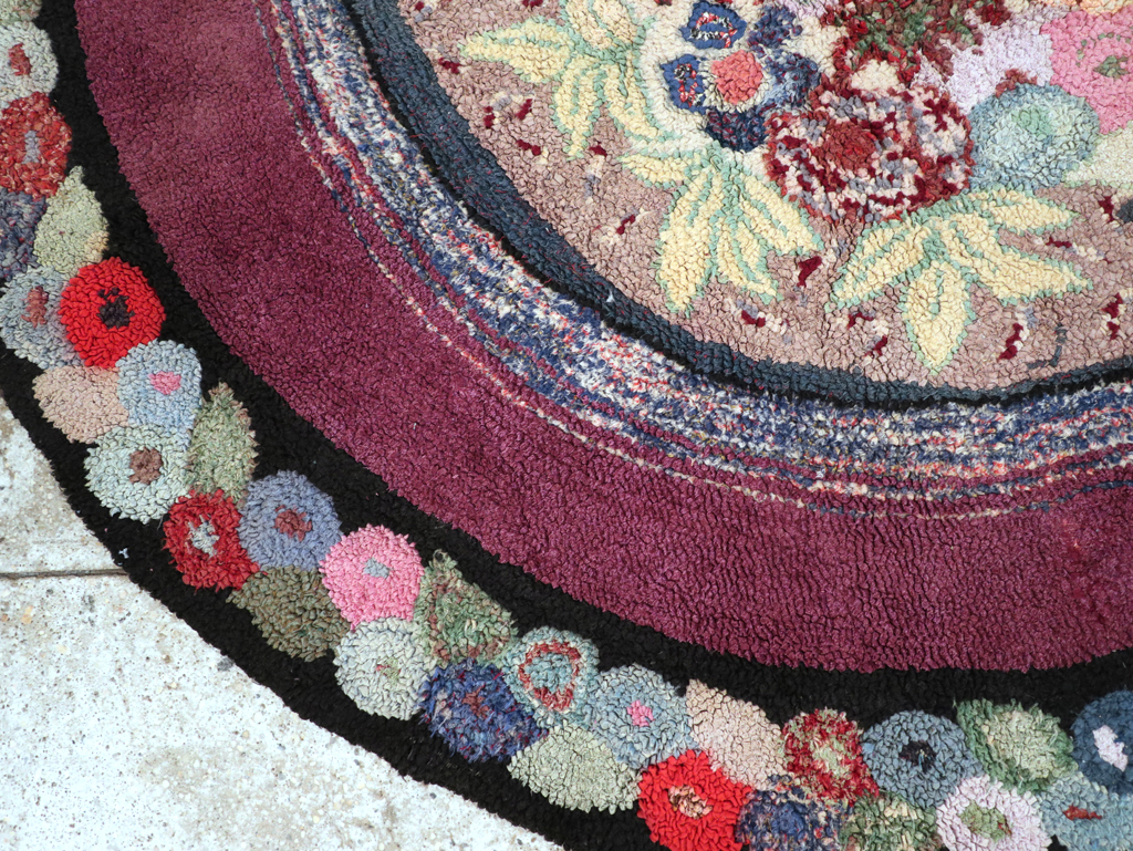 Antique American Hook Rug, No.21716 - Staging