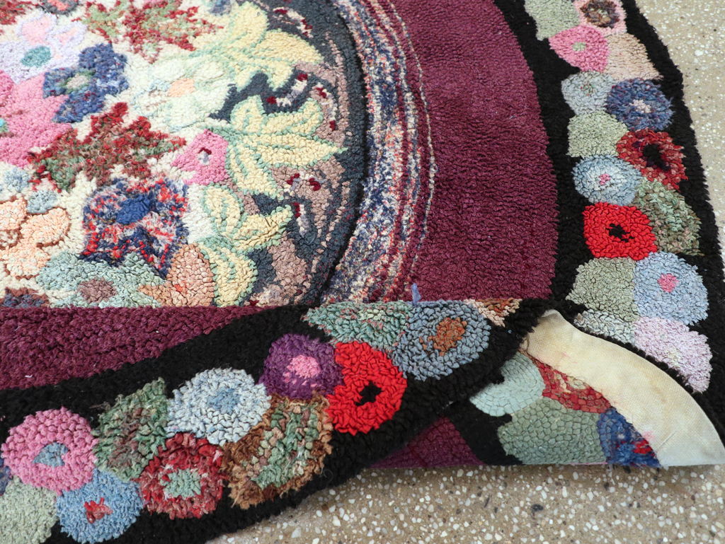 Antique American Hook Rug, No.21716 - Staging
