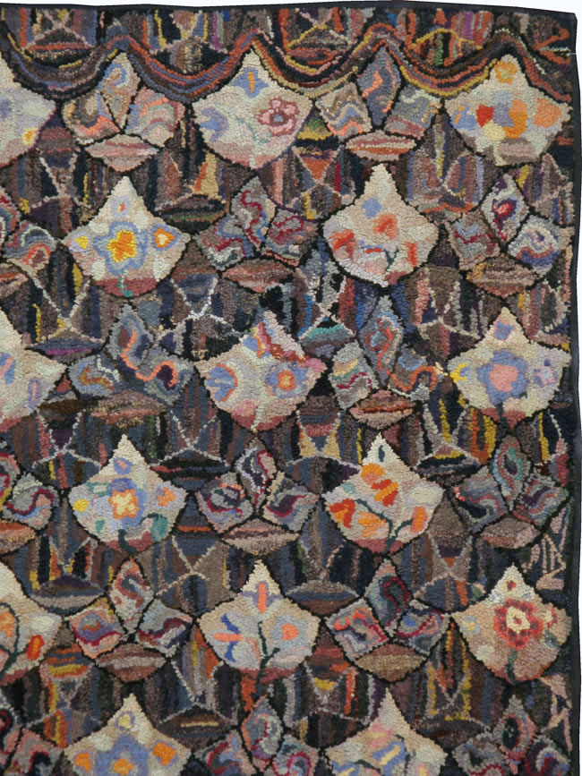 Antique American Hook Rug, No.21719 - Staging