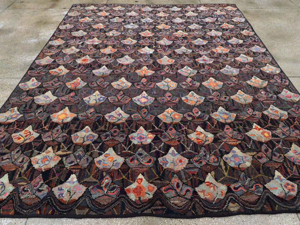 Antique American Hook Rug, No.21719 - Staging
