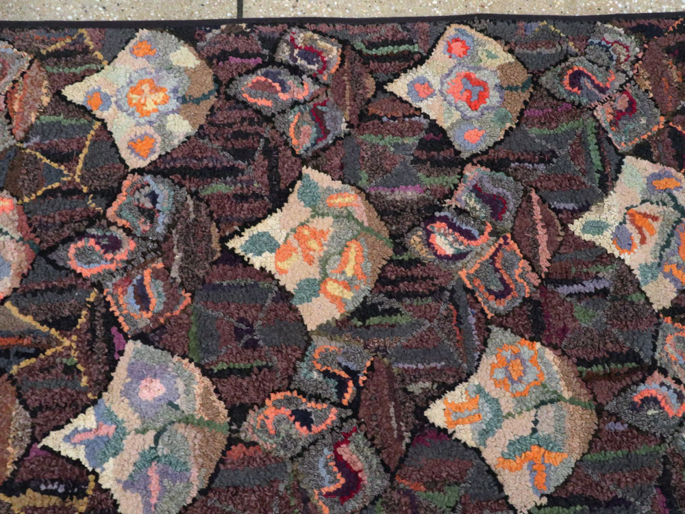 Antique American Hook Rug, No.21719 - Staging