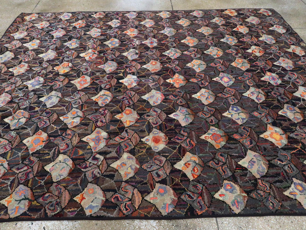 Antique American Hook Rug, No.21719 - Staging