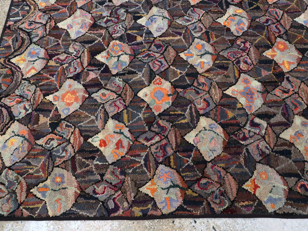 Antique American Hook Rug, No.21719 - Staging