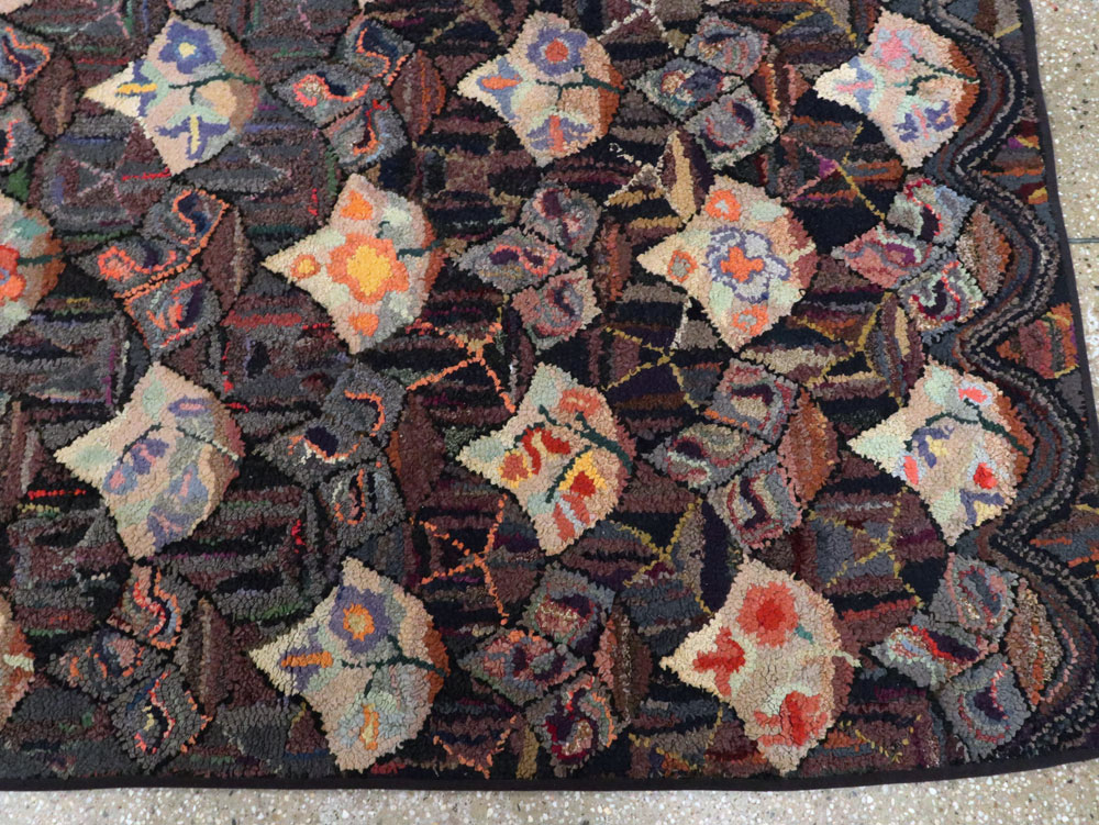 Antique American Hook Rug, No.21719 - Staging