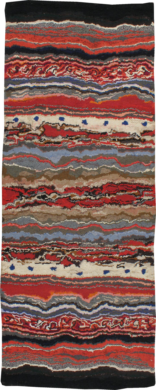 Antique American Hook Rug, No.21721 - Staging