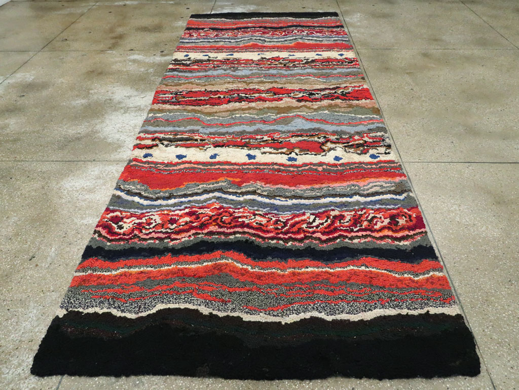Antique American Hook Rug, No.21721 - Staging