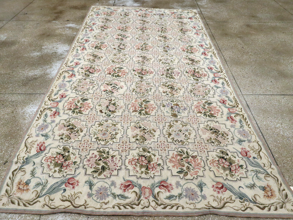 Antique English Needle-Point Carpet, No.21722 - Staging