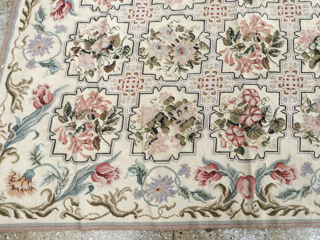 Antique English Needle-Point Carpet, No.21722 - Staging