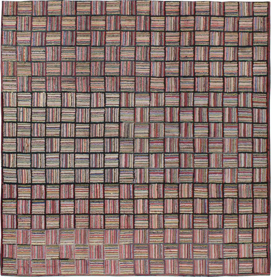 Antique American Hook Rug, No.21723 - Staging