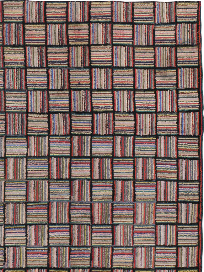 Antique American Hook Rug, No.21723 - Staging