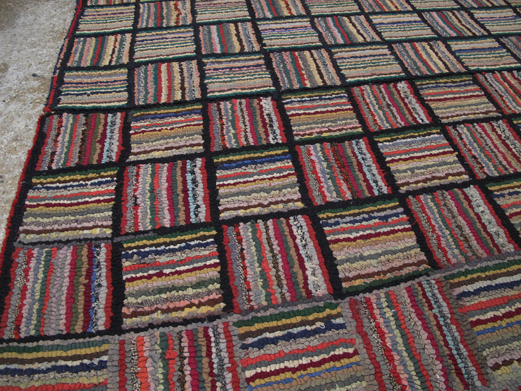 Antique American Hook Rug, No.21723 - Staging
