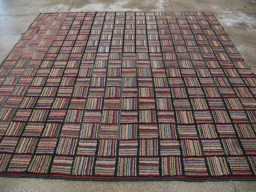 Antique American Hook Rug, No.21723 - Staging