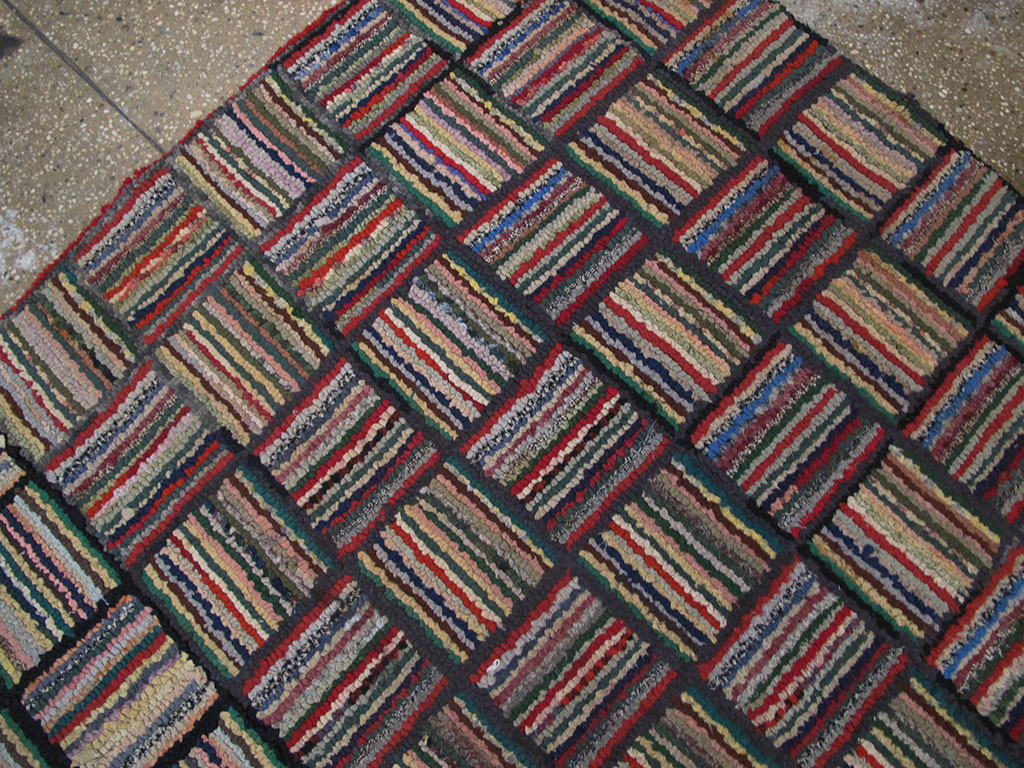 Antique American Hook Rug, No.21723 - Staging