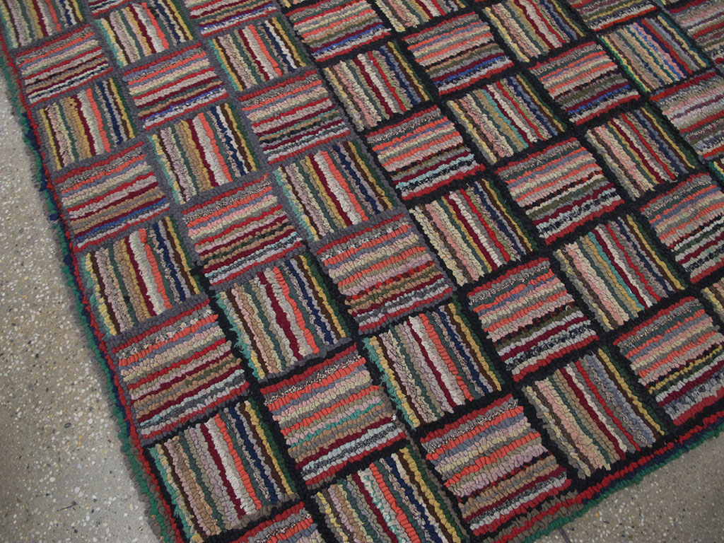 Antique American Hook Rug, No.21723 - Staging