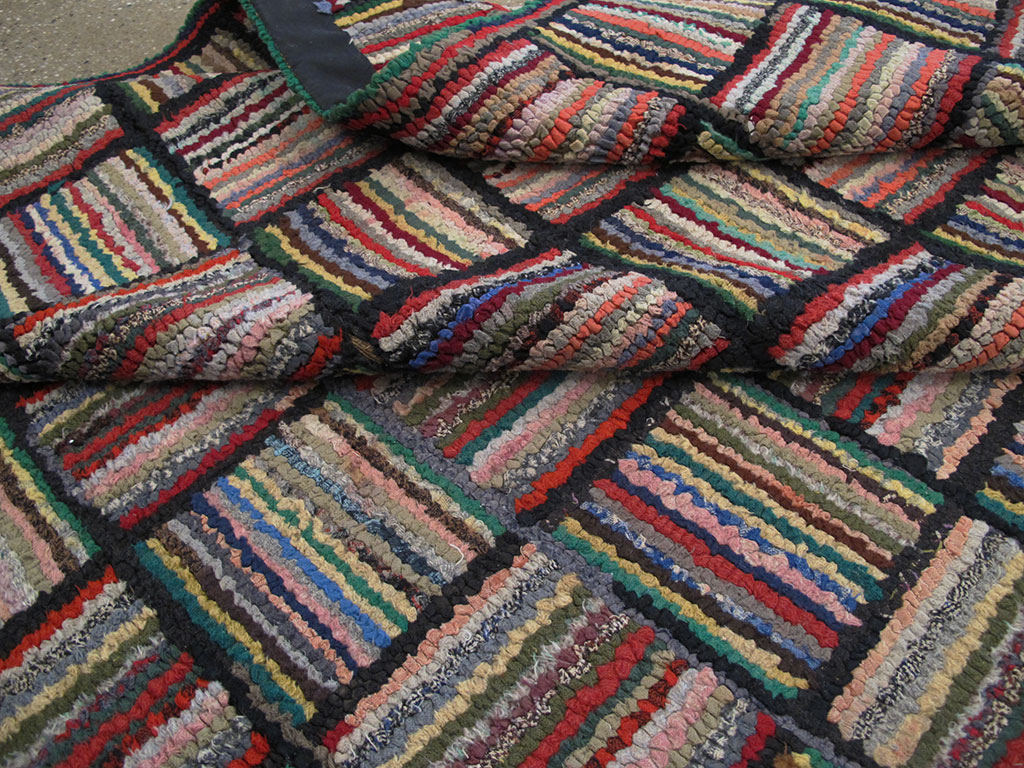 Antique American Hook Rug, No.21723 - Staging