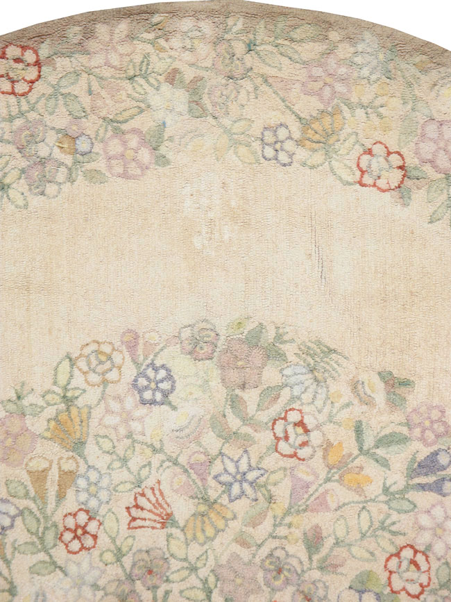 Vintage American Hooked Round Room Size Carpet, No.21726 - Staging